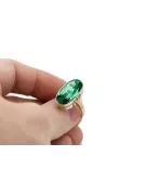 Szmaragd 14k żółte złoto Pierścionek Vintage vrc113y